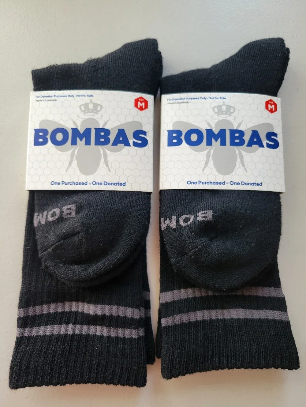 2 Pairs NWT Bombas Half Calf Socks. Size Medium Unisex